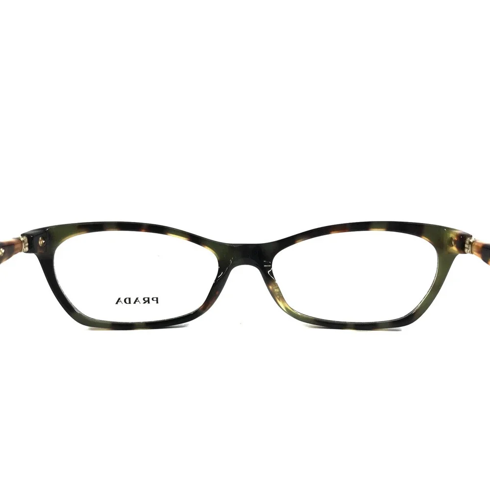 Prada Eyeglasses Frames VPR15P NAI-1O1 Top Black Medium Havana Cat Eye 53-16-135